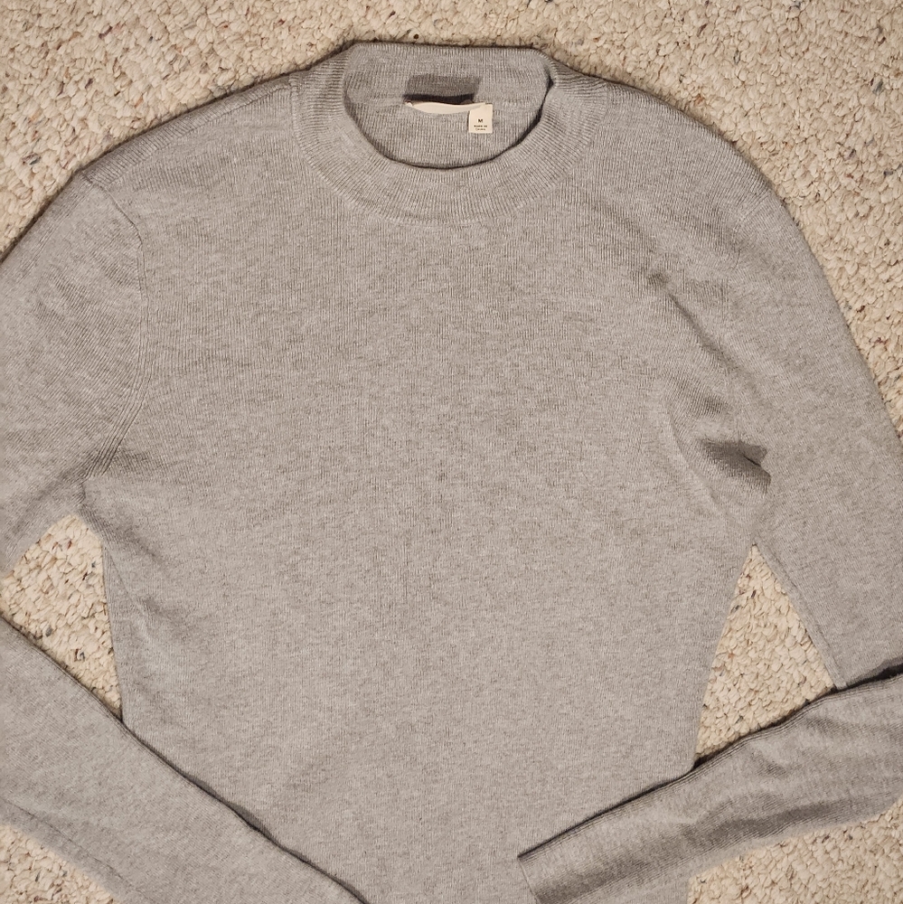 ADRIANO GOLDSHMEID Women's Sweater Medium Gray Wool Blend Pullover Quiet Luxury - Picture 7 of 12